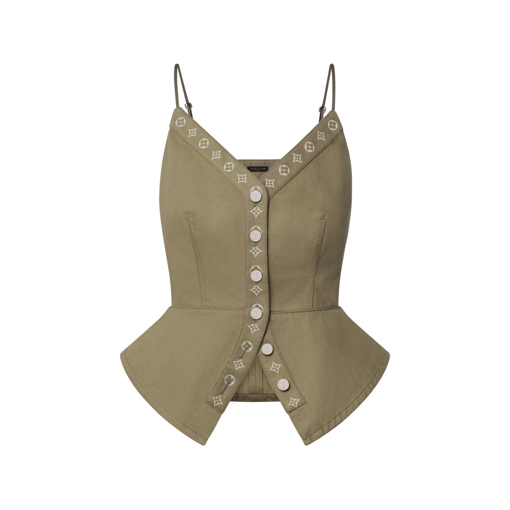 Inside-Out Monogram Peplum Top
