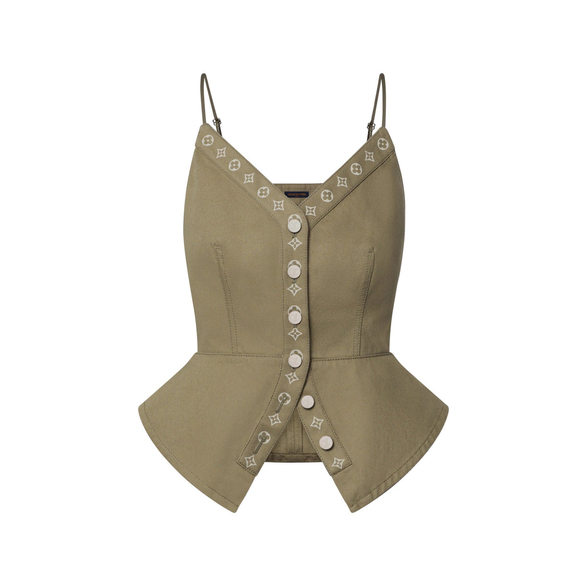 Inside-Out Monogram Peplum Top