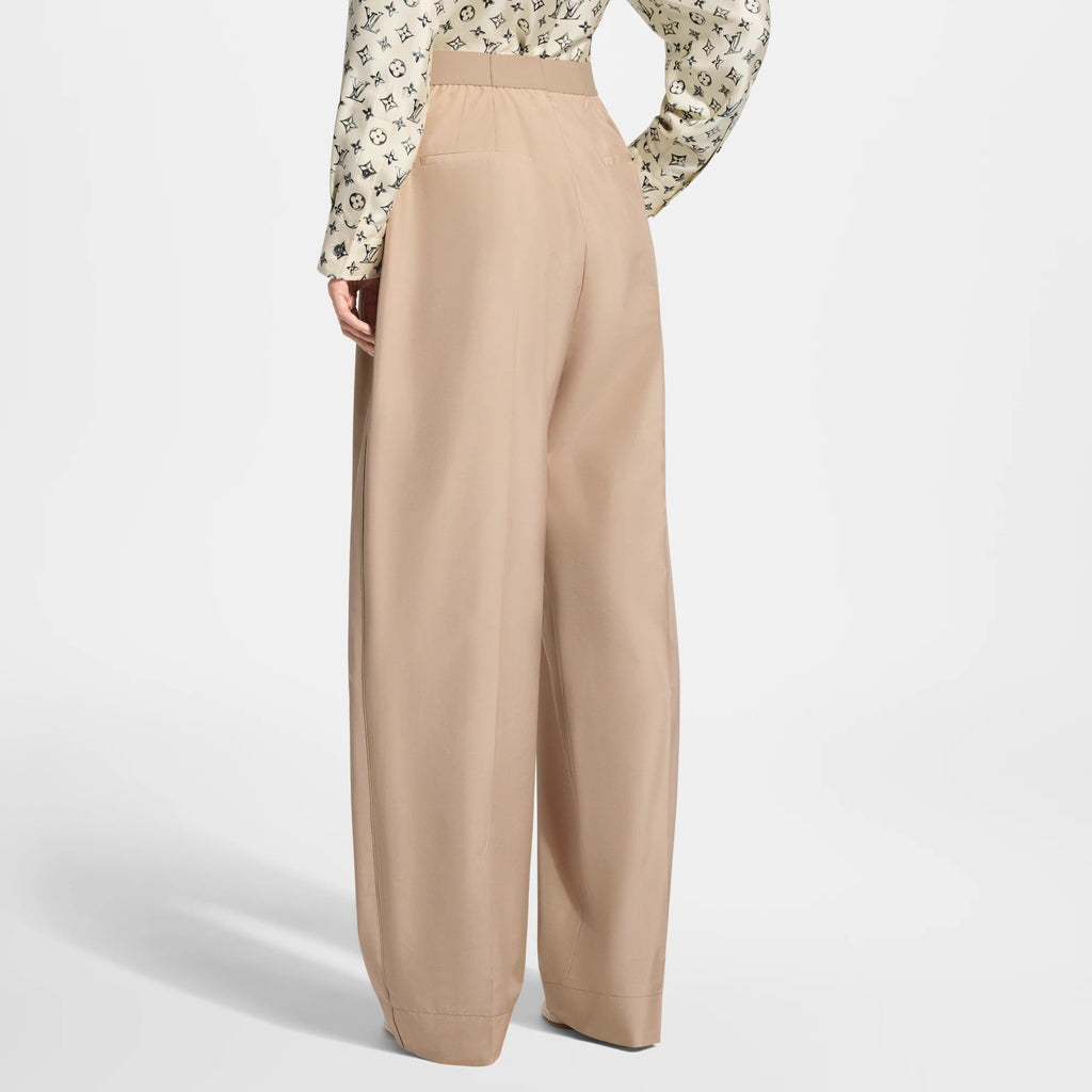 Tailored Wide-Leg Silk Pants