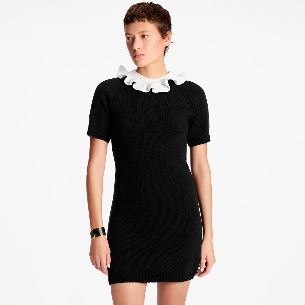 Ruffle Collar Knit Dress