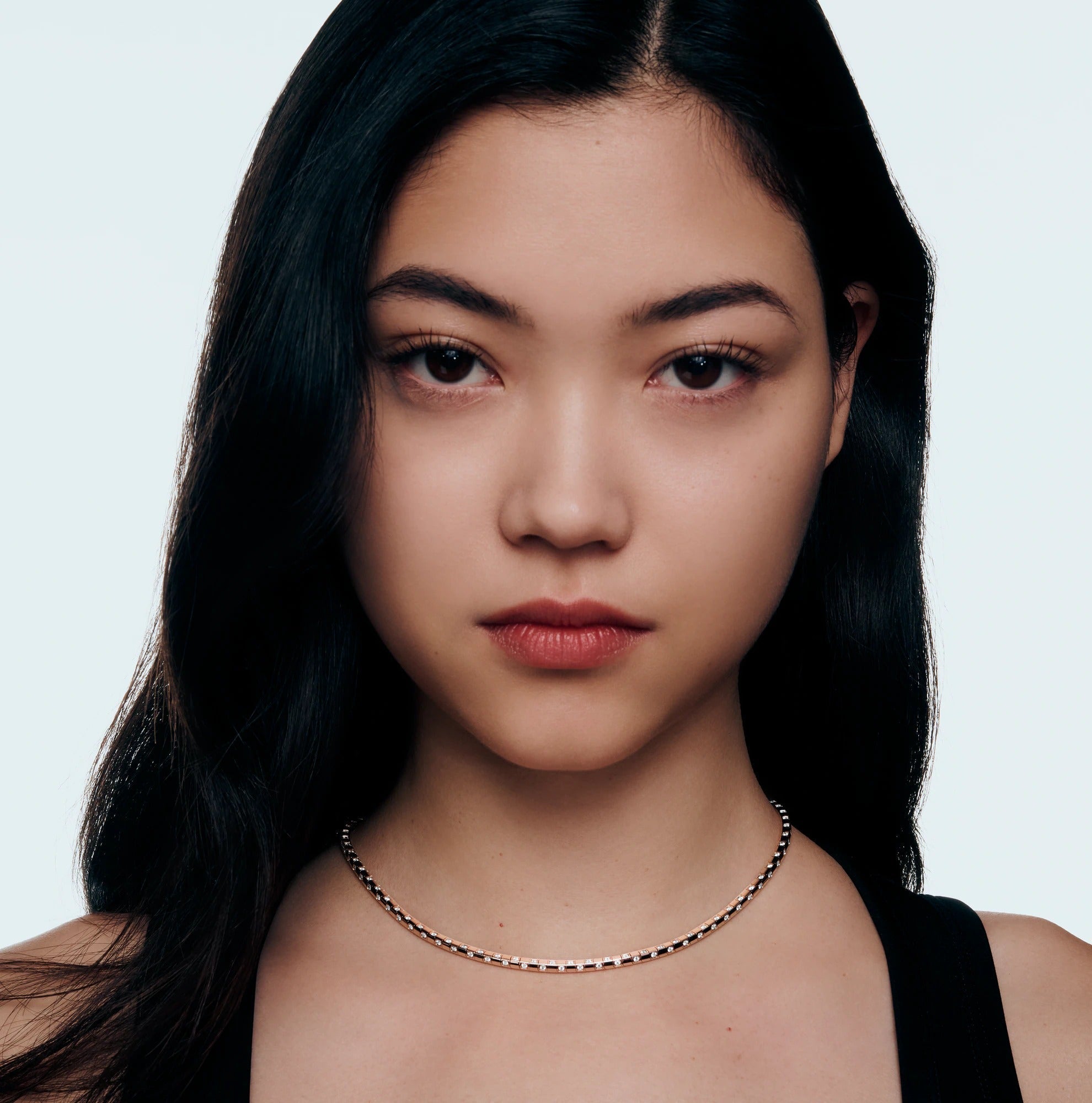 Le Damier de Louis Vuitton Small Necklace, Rose Gold and Diamonds