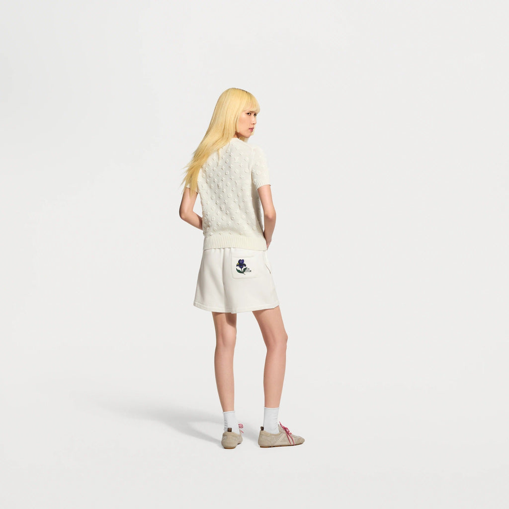 Embroidered Monogram Knit Top