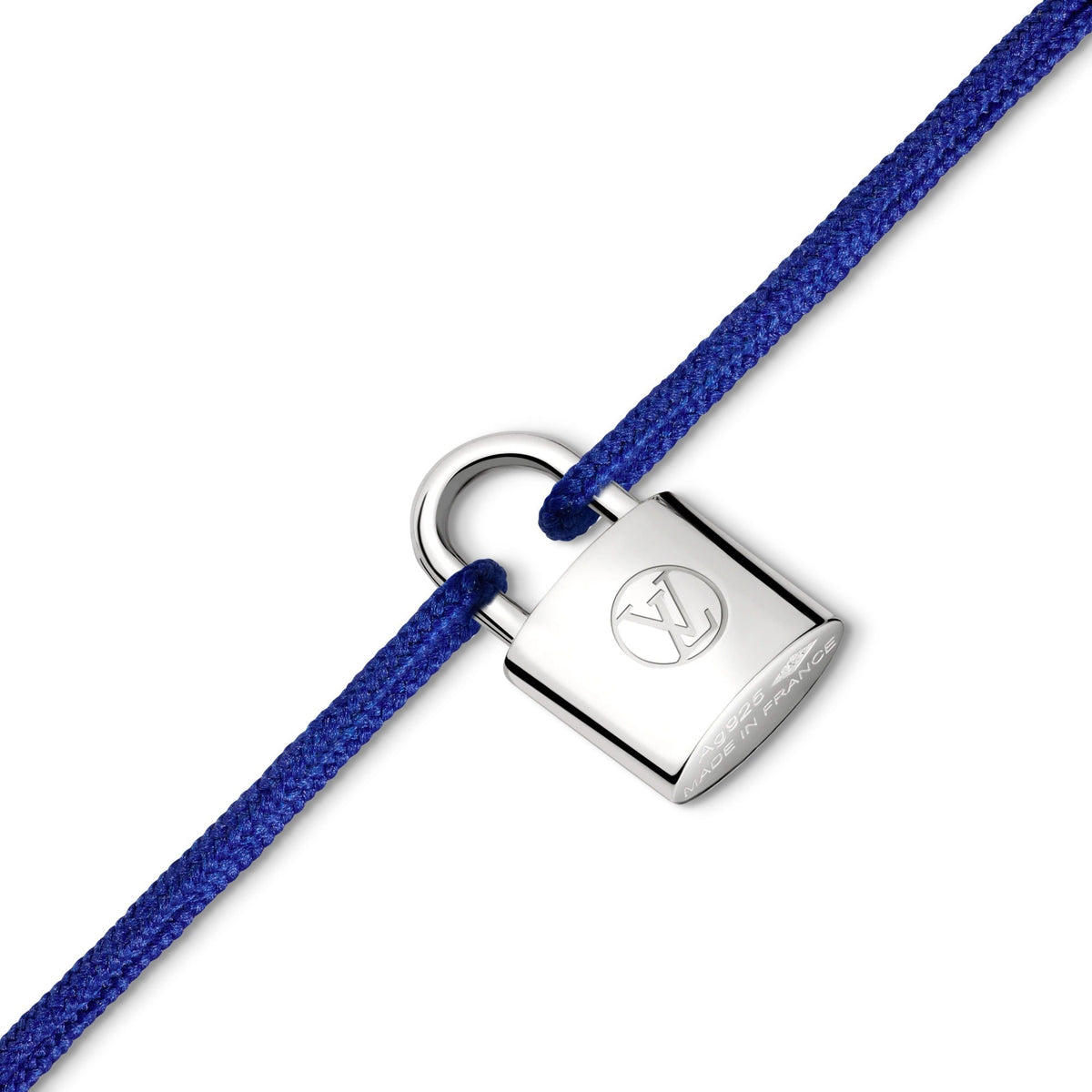 Silver Lockit Bracelet, Sterling Silver and Blue Polyester Cord