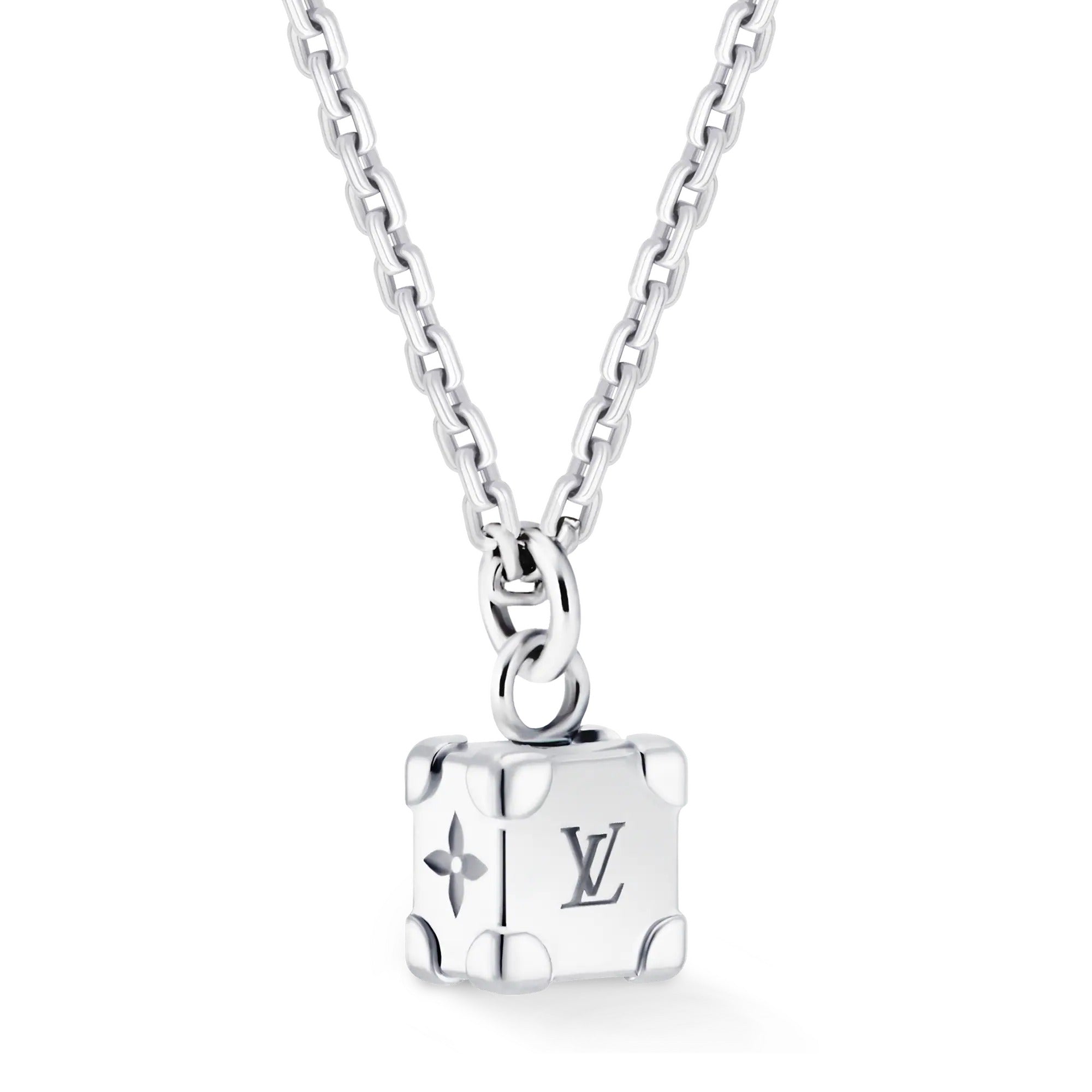 Les Gastons Vuitton Trunk Pendant, White Gold and Diamond