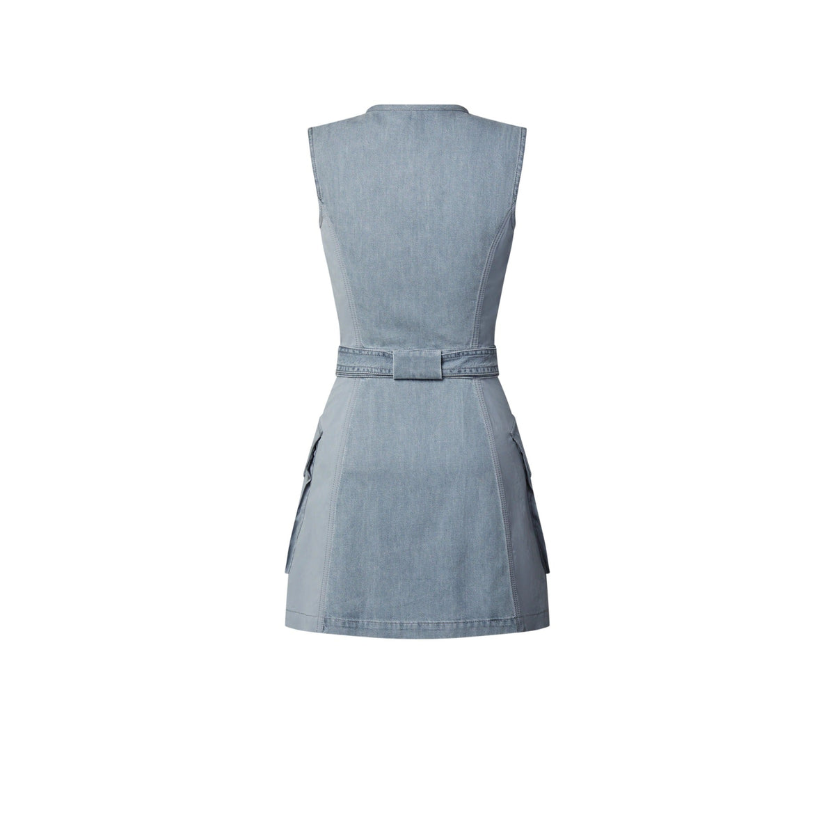 Utility Pocket Washed Denim Dress