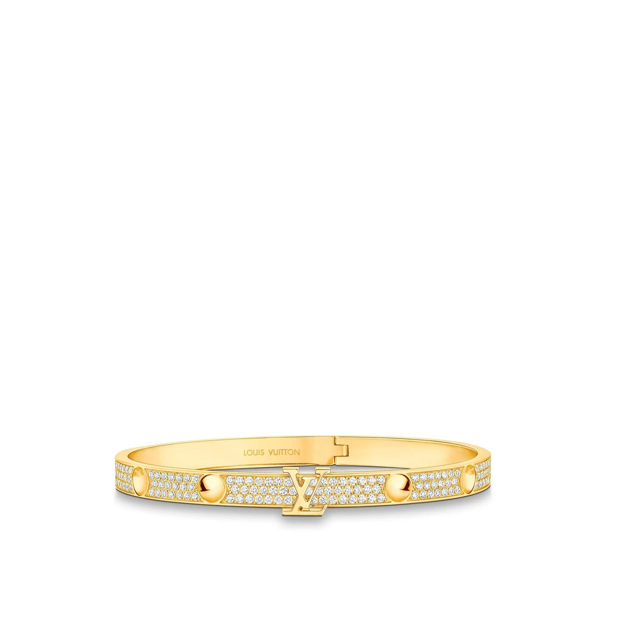 Empreinte Medium Bangle, Yellow Gold and Diamonds