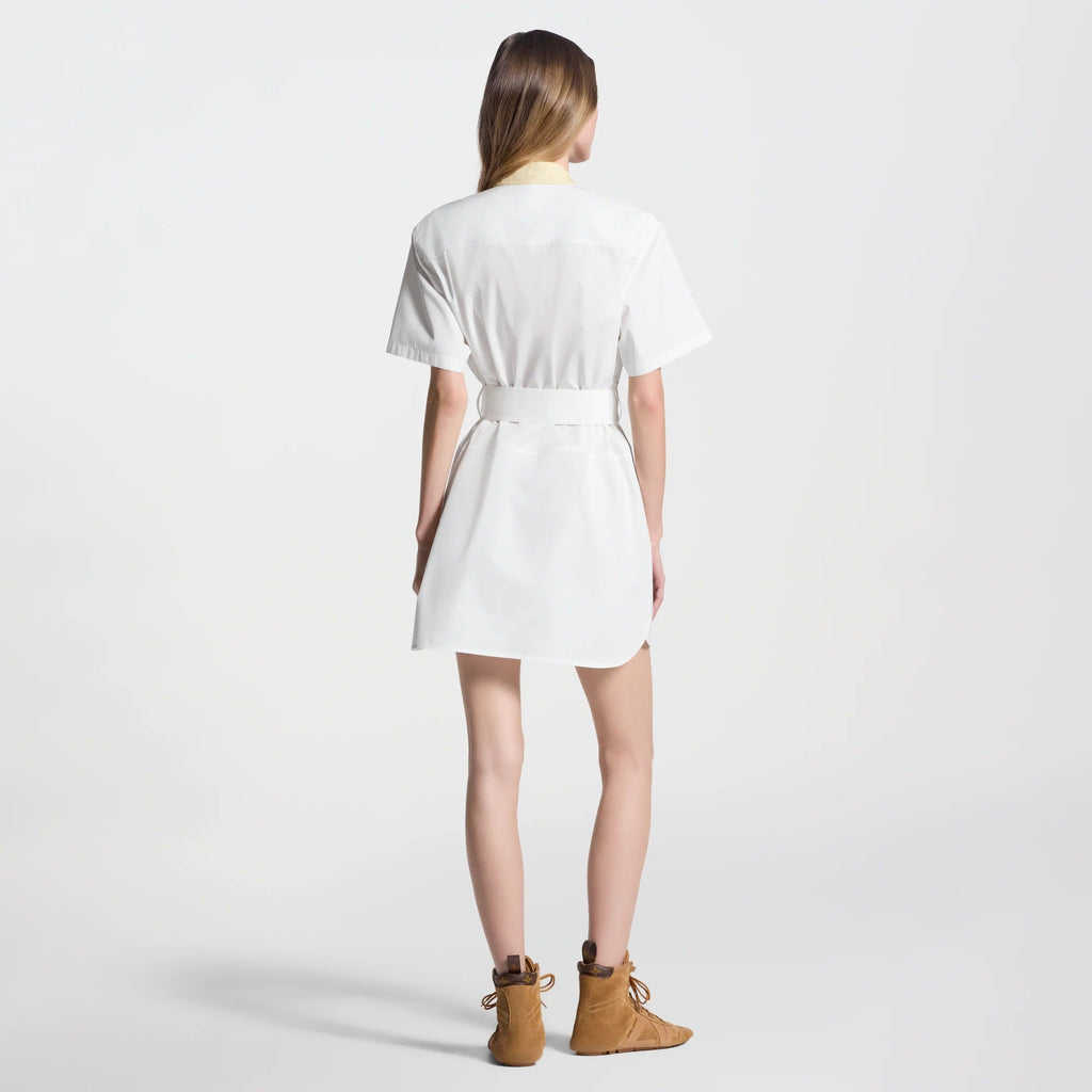 Bib Insert Belted Dress