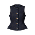 Signature Button Indigo Denim Top