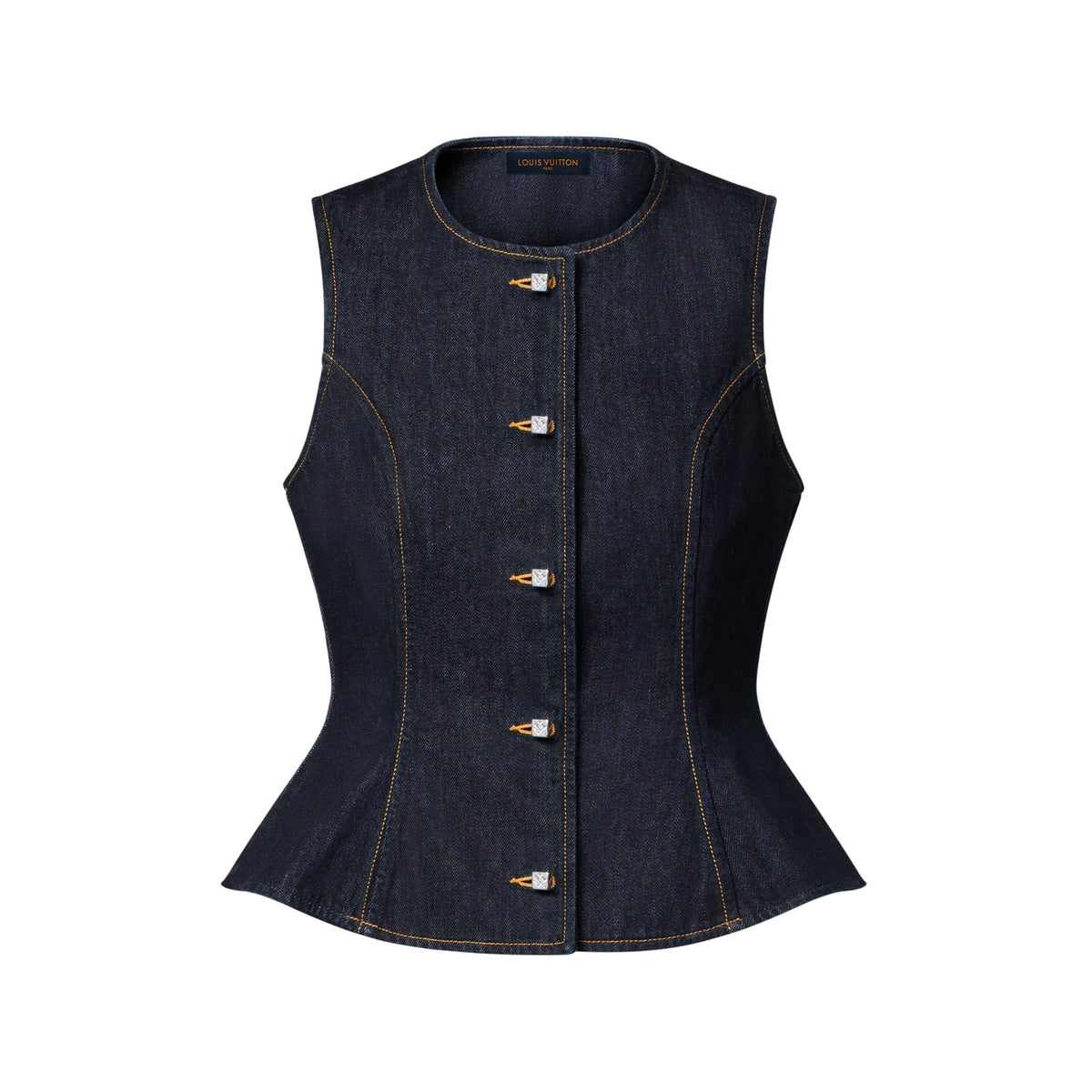 Signature Button Indigo Denim Top