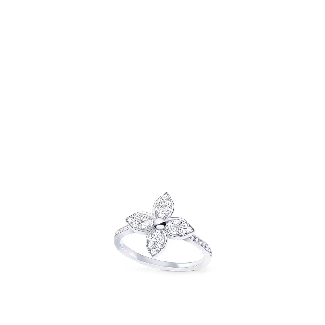 Star Blossom Ring, White Gold And Diamonds