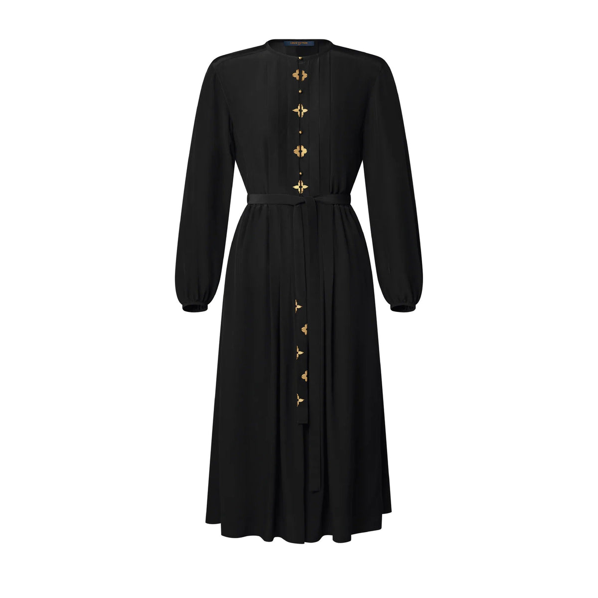Monogram Accent Pleat Dress