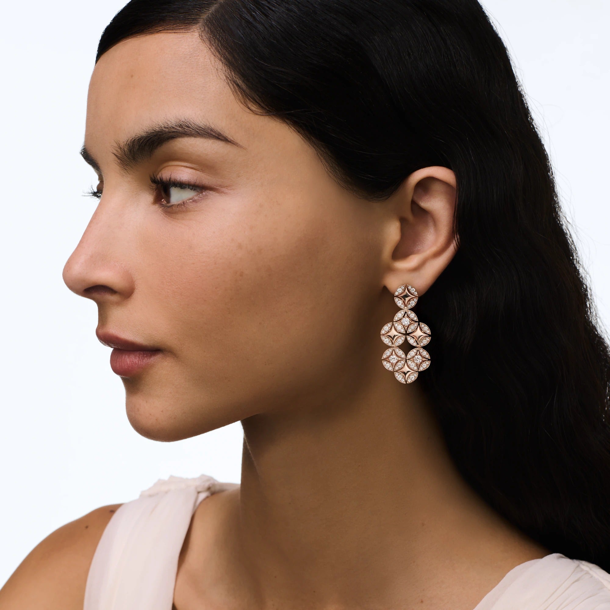 Galaxie Earrings, Rose Gold and Diamonds