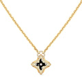 Ever Blossom Pendant, Yellow Gold, Onyx & Diamonds