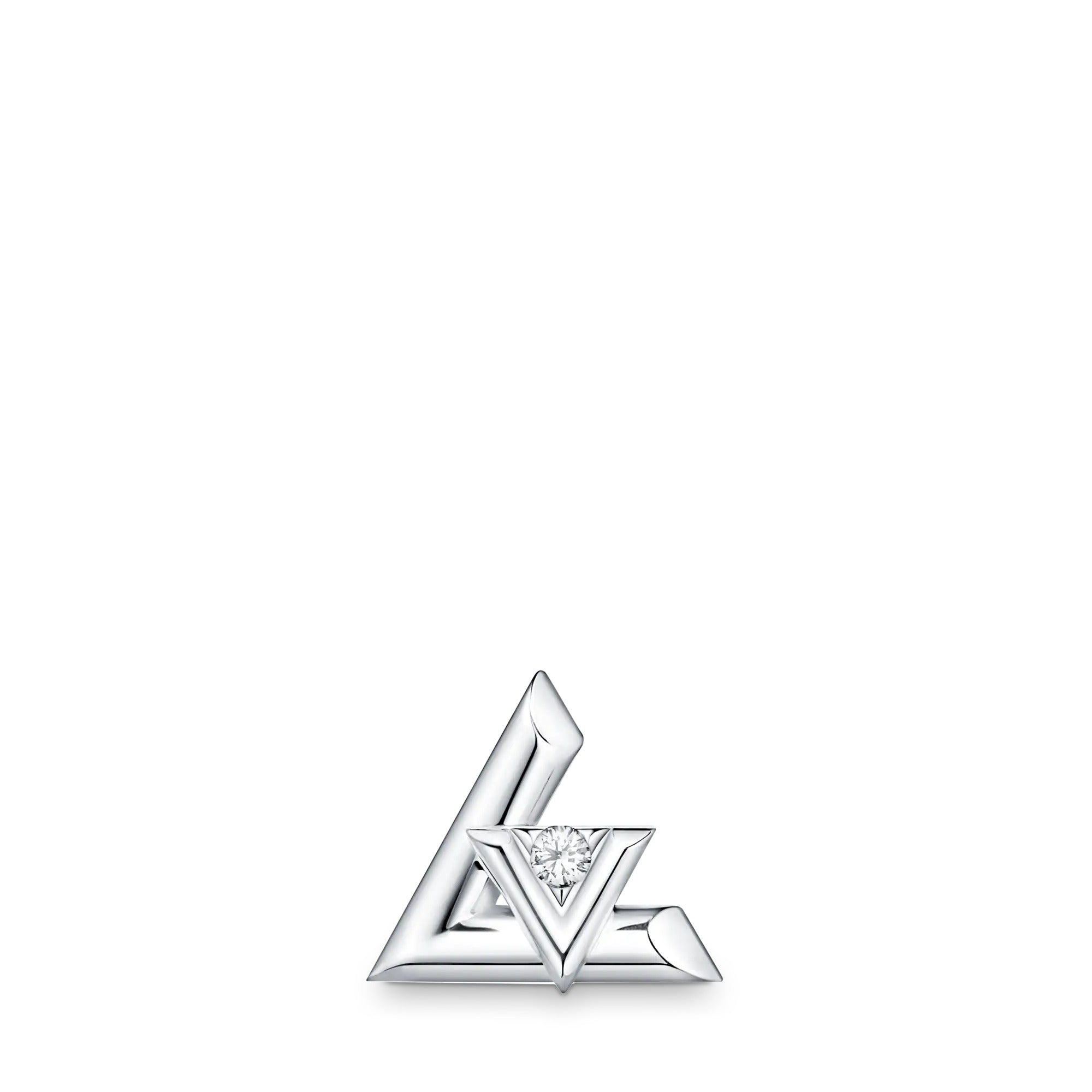 LV Volt One Stud, White Gold And Diamond - Per Unit