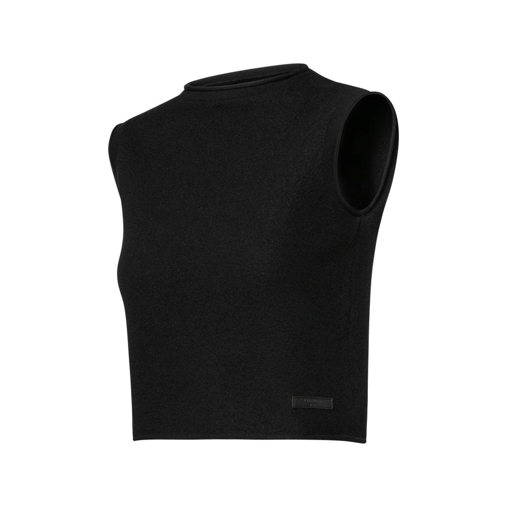Rolled Hem Cropped Knit Top