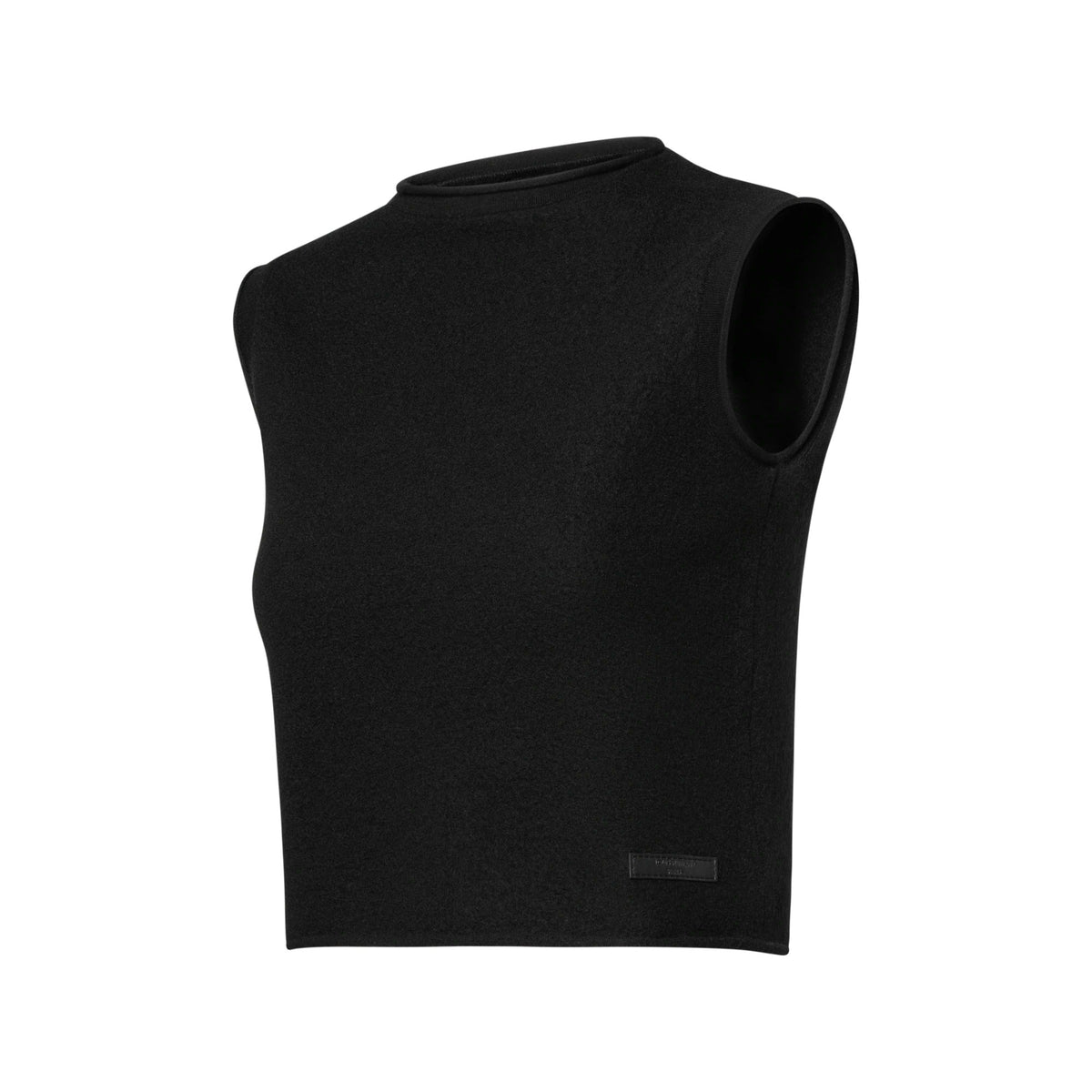 Rolled Hem Cropped Knit Top