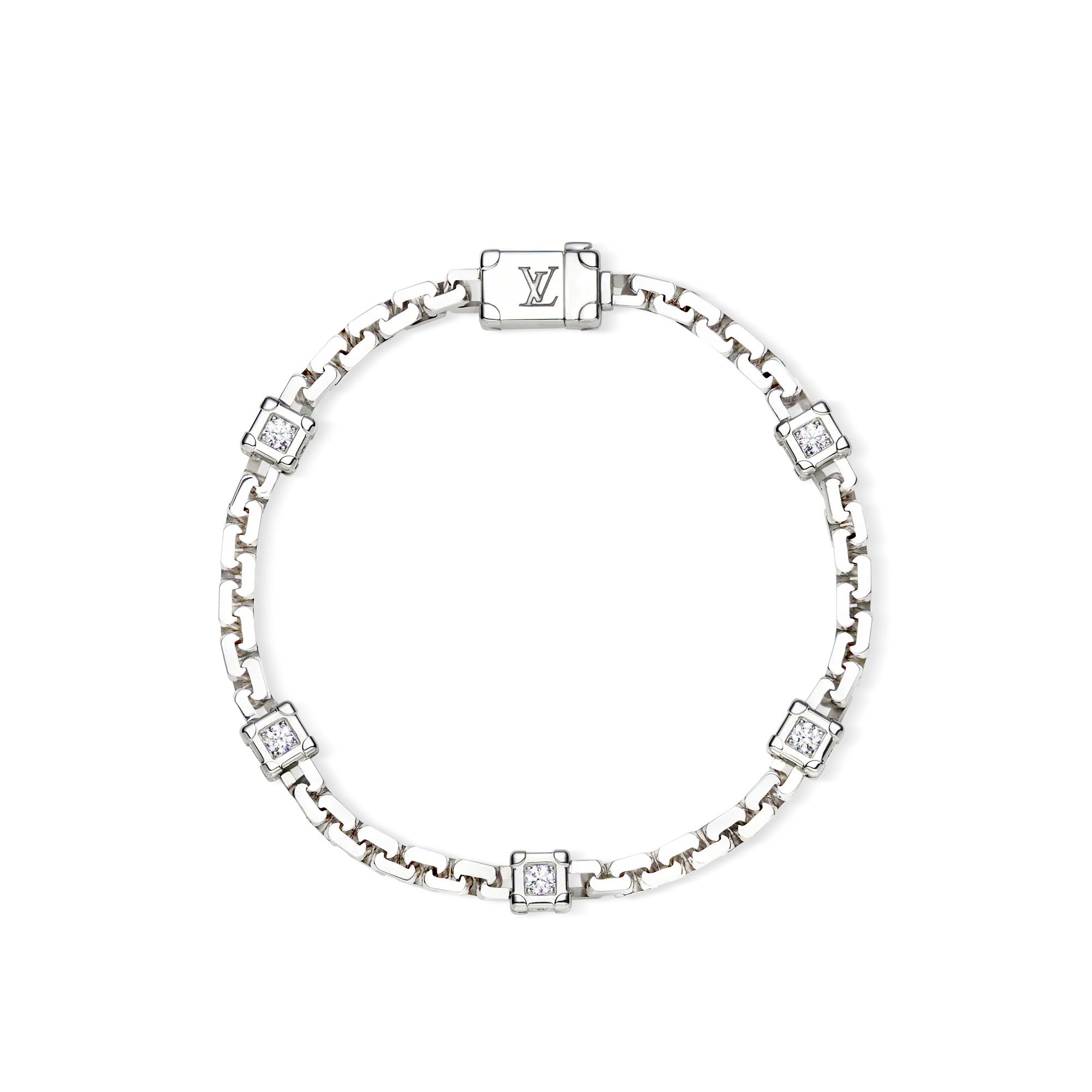 Les Gastons Vuitton Trunk Bracelet, White Gold and Diamonds
