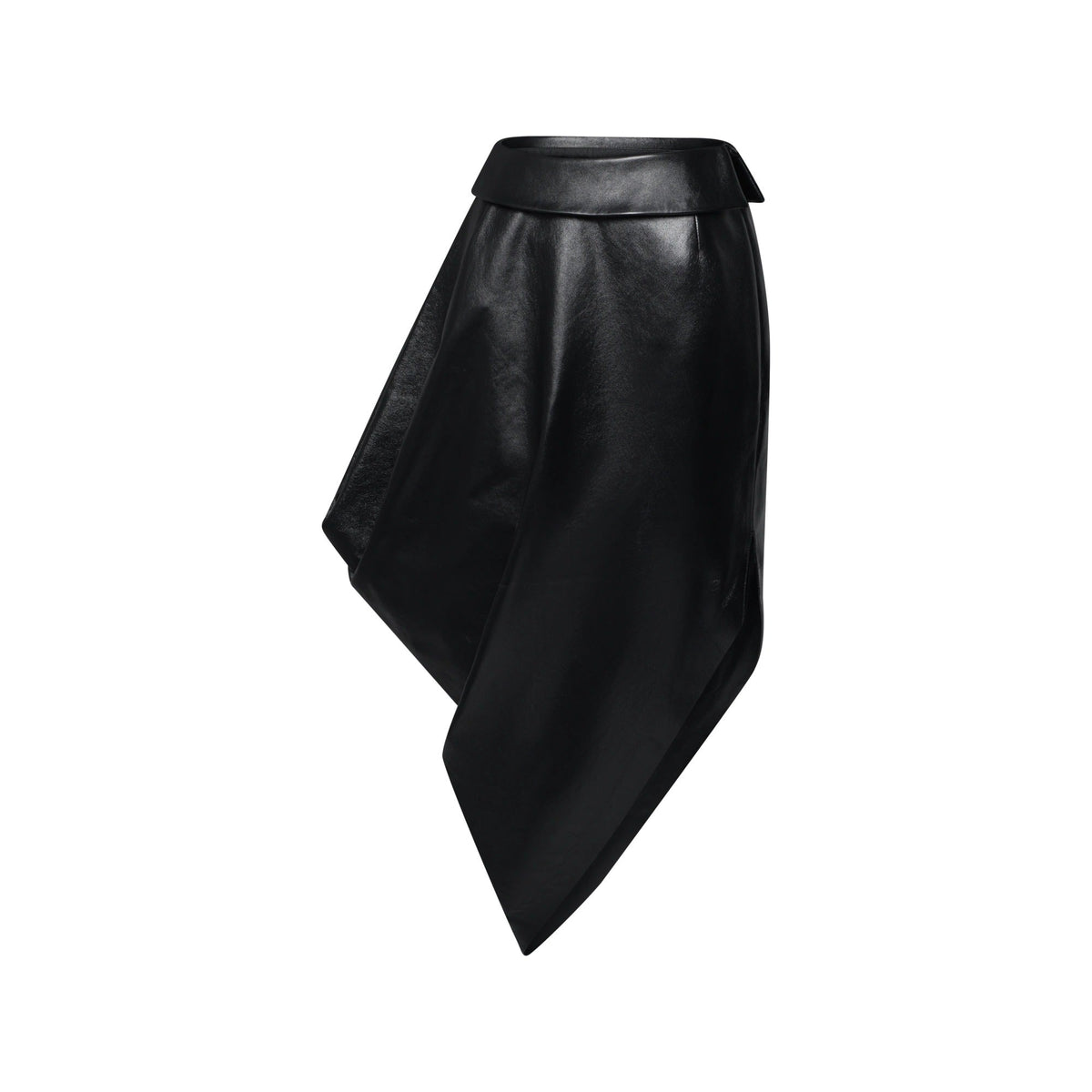 Asymmetrical Leather Skirt