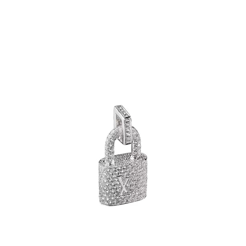 Lock It Padlock Pendant, White Gold and Pavé Diamond