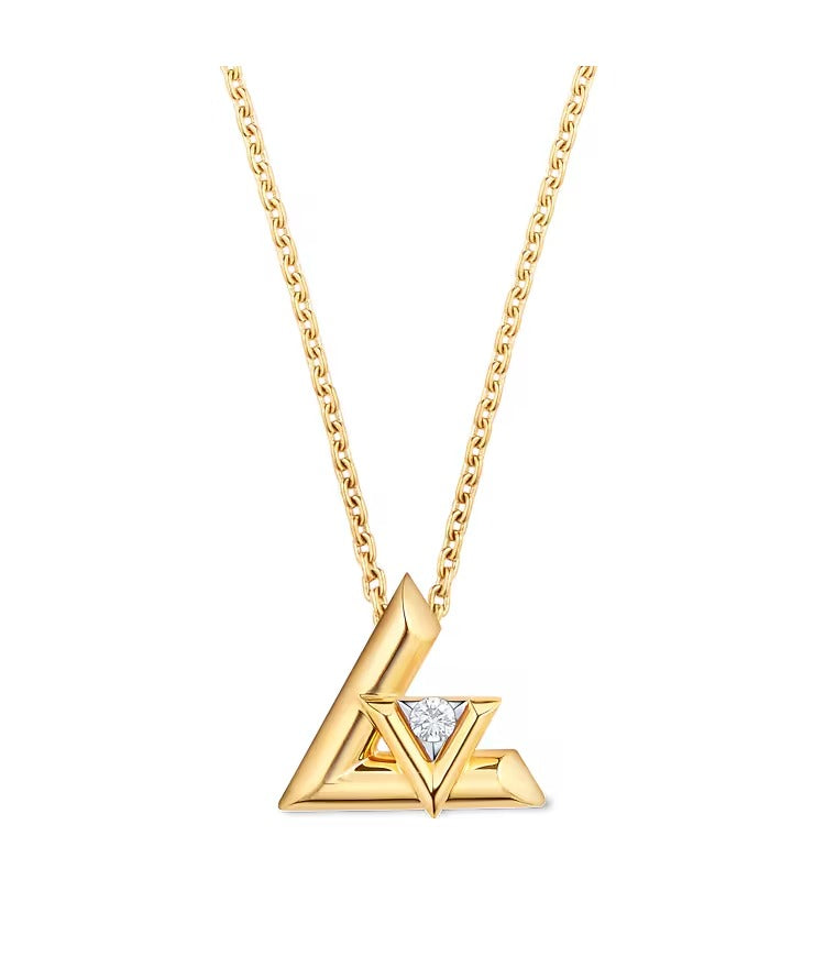 LV Volt One Large Pendant, Yellow Gold And Diamond
