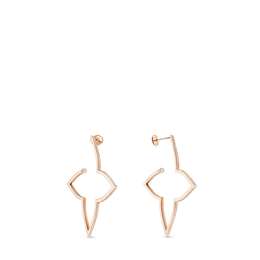 Ombre Blossom XL Hoops, Pink Gold and Diamonds