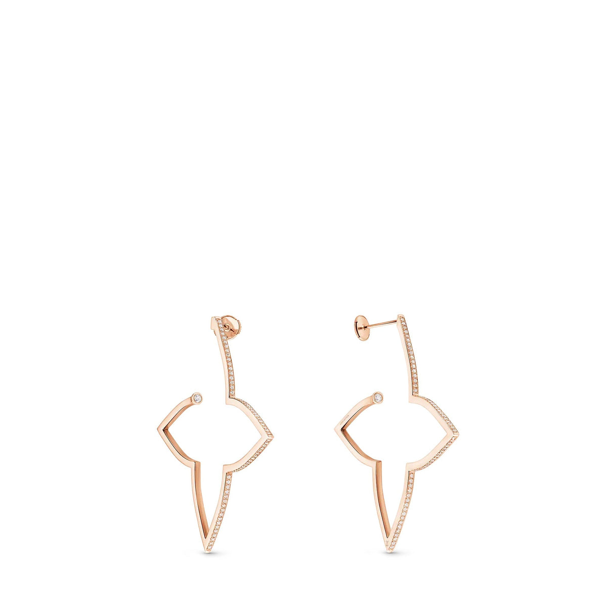 Ombre Blossom XL Hoops, Pink Gold and Diamonds