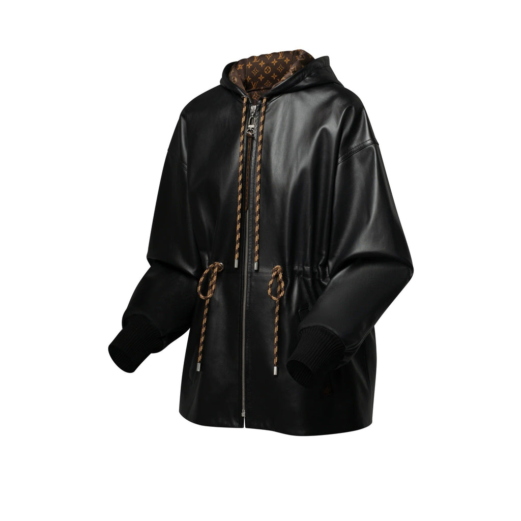 Leather Peplum Parka