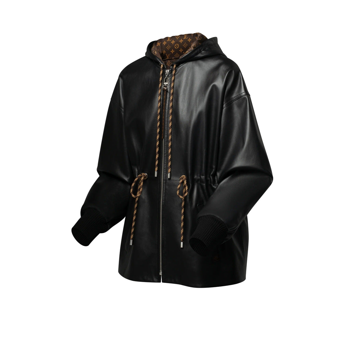 Leather Peplum Parka