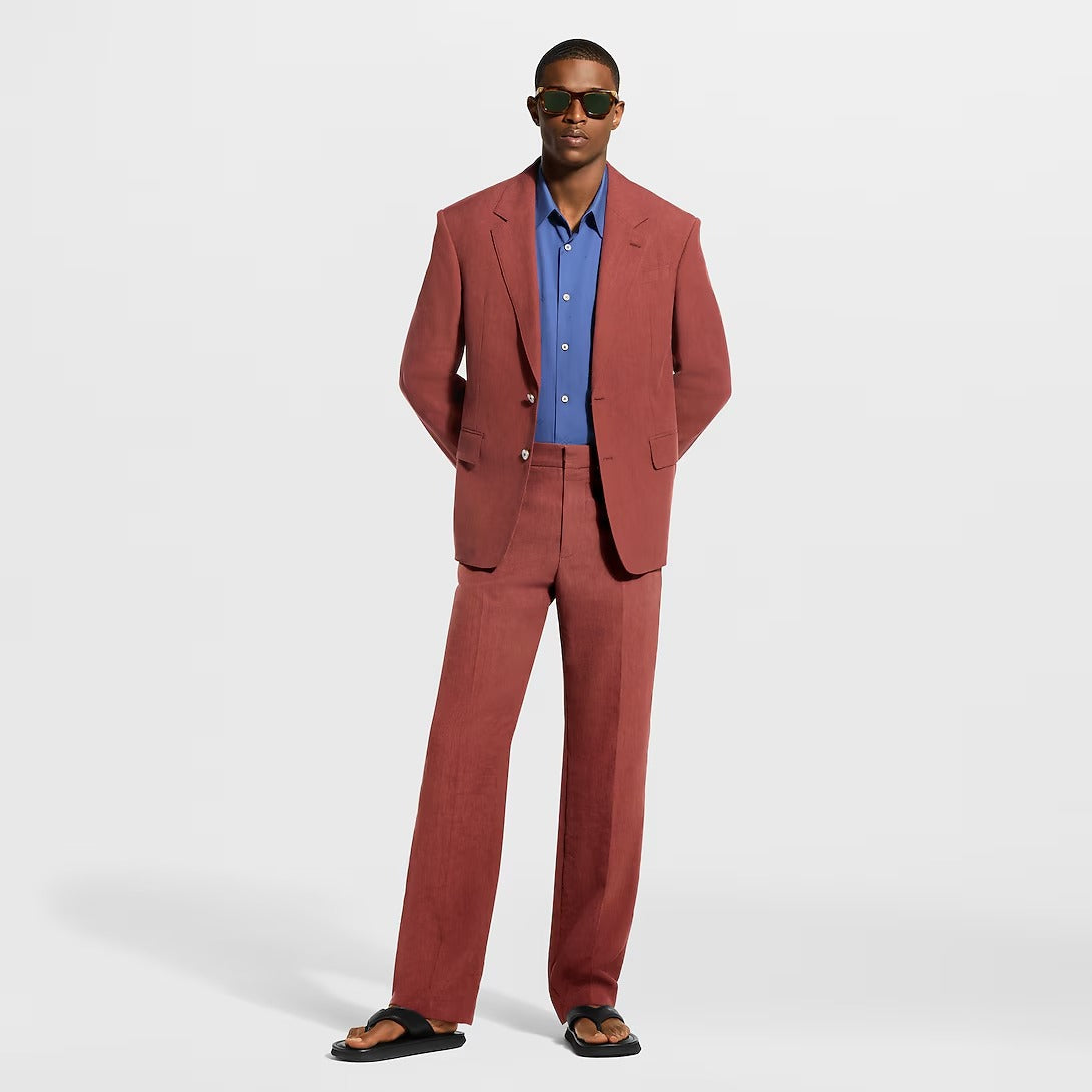 Single-Breasted Linen Jacket