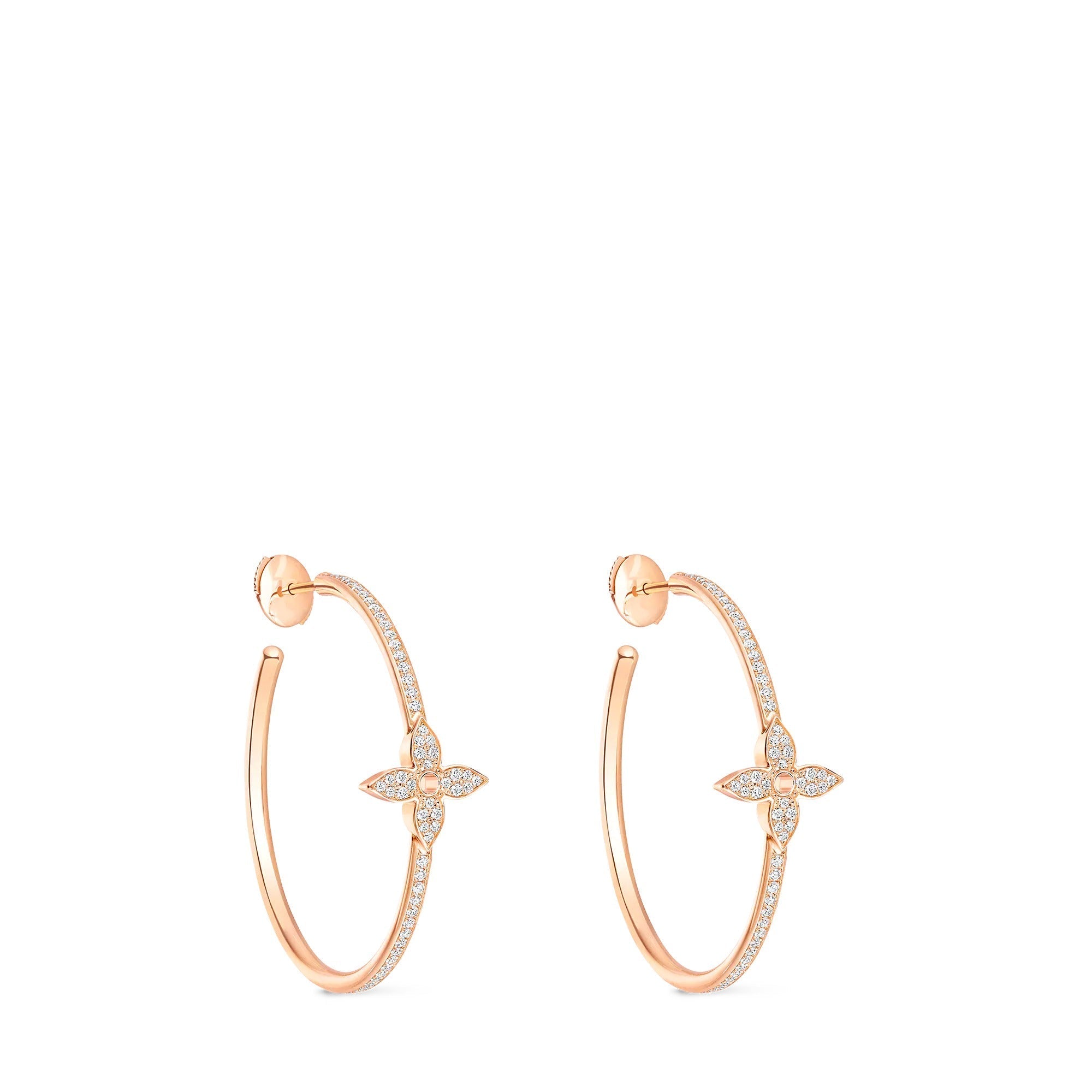 Idylle Blossom Hoops, Pink Gold And Diamonds