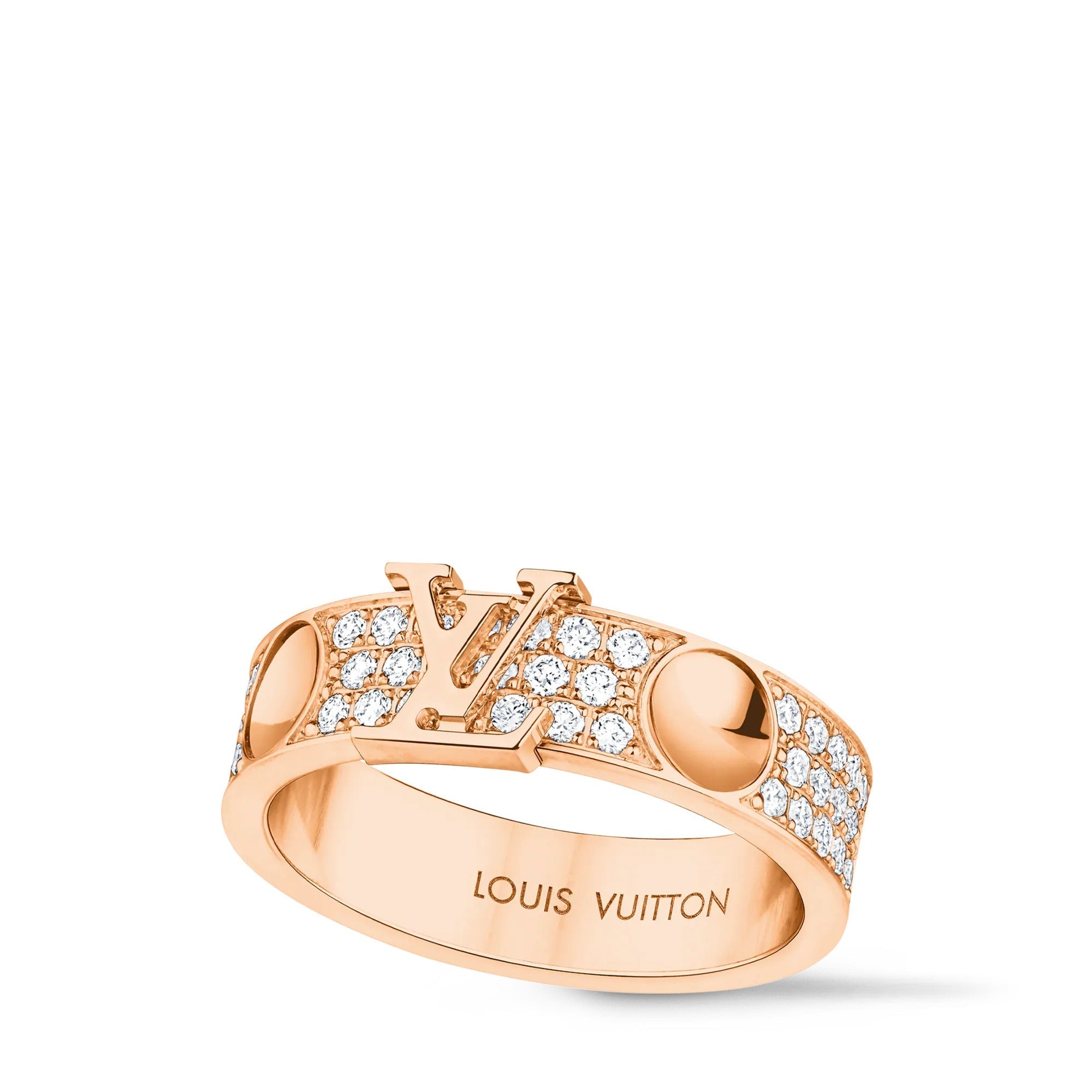 Empreinte Medium Ring, Pink Gold and Diamonds