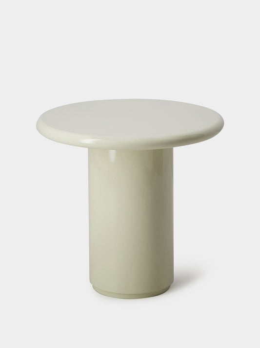 Tablua Round Ivory Lacquered Wood Side Table