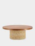 Tablua Round Natural Raffia Coffee Table with Woven Base