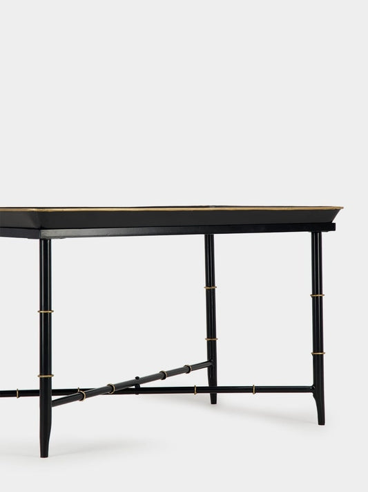 Tablua Black Iron Coffee Table with Decorative Tray Top
