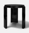 Tablua Black Lacquered Beechwood Round Side Table