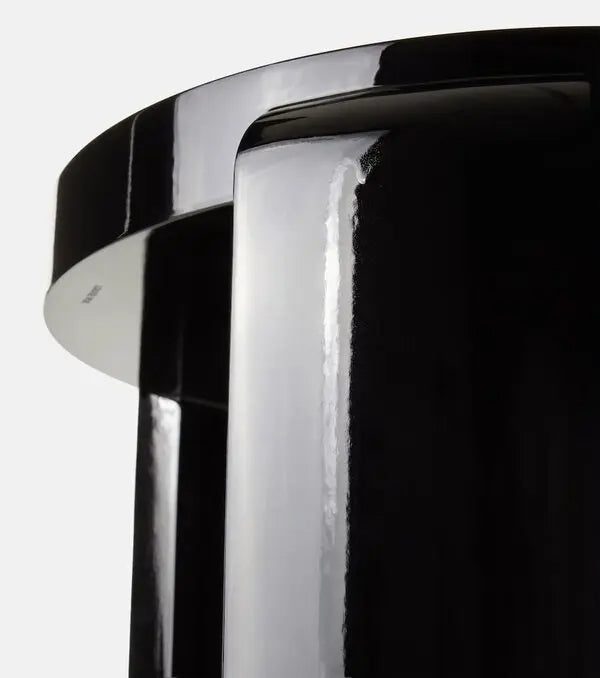 Tablua Black Lacquered Beechwood Round Side Table