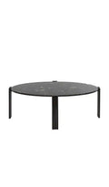 Tablua Black Marble Oval Coffee Table with Steel Frame