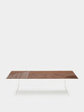 Tablua Brown Wood Coffee Table with White Metal Base