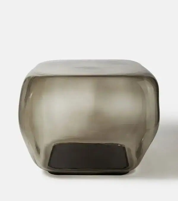 Tablua Grey Mouth-Blown Glass Side Table