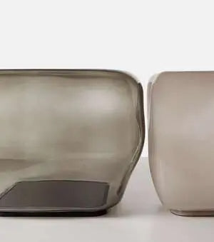 Tablua Grey Mouth-Blown Glass Side Table
