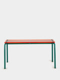 Tablua Orange Acrylic Glass Slat Bench with Peacock Blue Frame