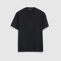 Knit silk cotton T-shirt with embroidery - black