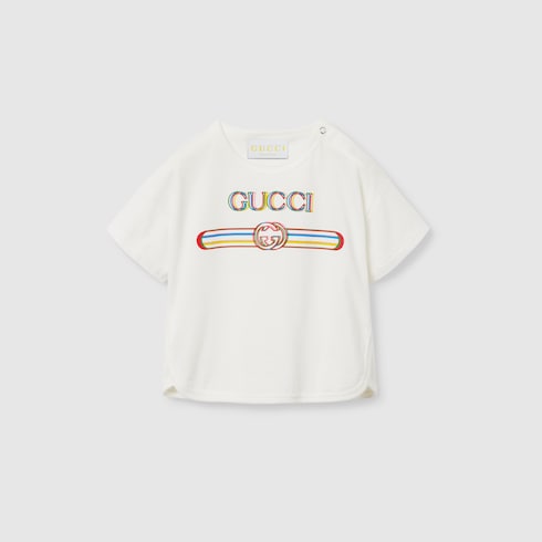 Baby printed cotton T-shirt - white