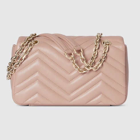 GG Marmont small shoulder bag - pink beige leather