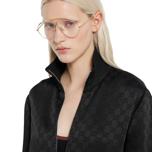 GG jacquard zip jacket - black