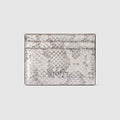 GG Marmont python card case - metallic silver