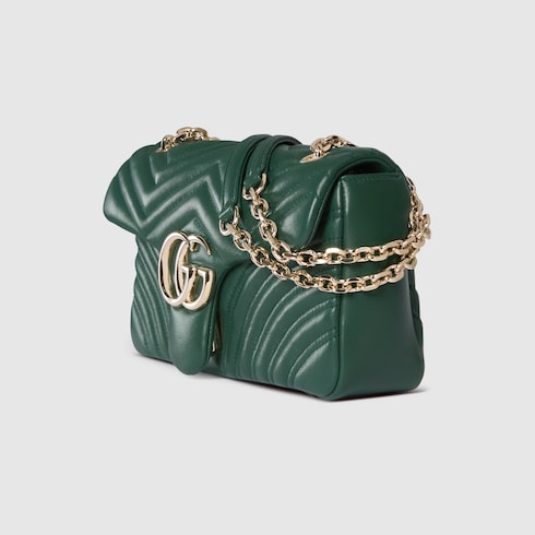 GG Marmont medium shoulder bag - green leather
