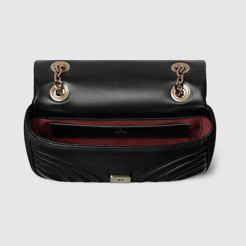 GG Marmont small shoulder bag - black leather