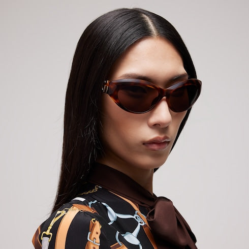 Cat eye frame sunglasses - brown tortoiseshell