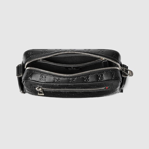 GG Emblem small crossbody bag - black GG leather